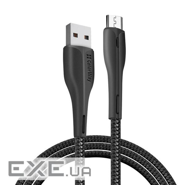 Дата кабель USB 2.0 AM to Micro 5P 1.0m led black ColorWay (CW-CBUM034-BK)