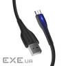 Дата кабель USB 2.0 AM to Micro 5P 1.0m led black ColorWay (CW-CBUM034-BK)