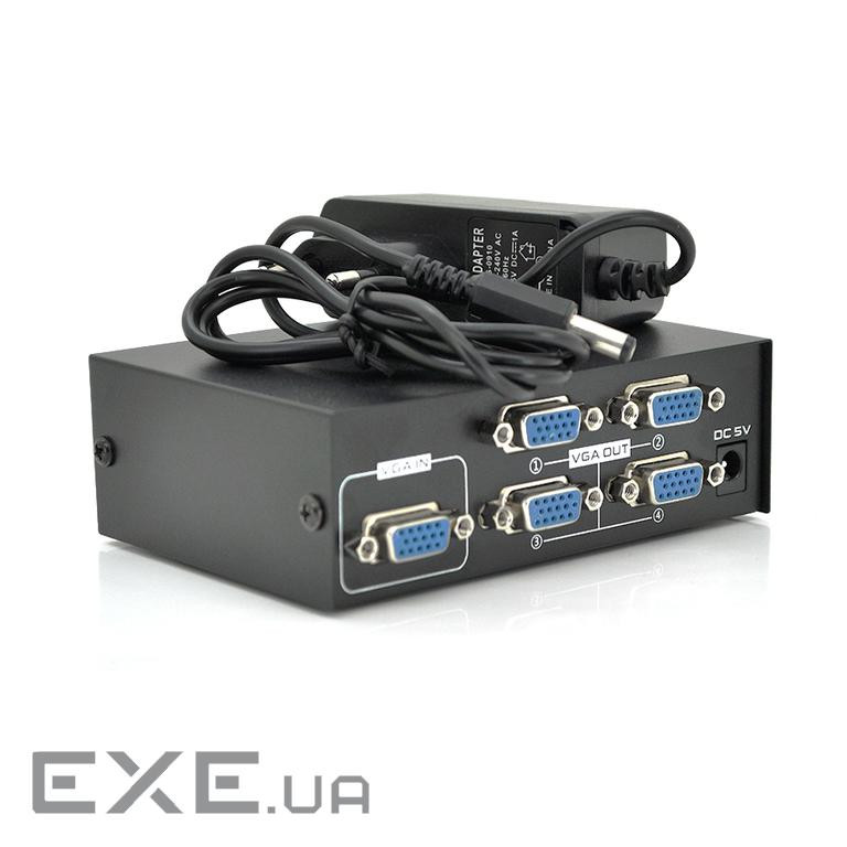 Активний спліттер VGA сигналу KV-FJ2504S 150MHz 4 Port, DC5V / 2A KV-FJ2504S 150MHz 4 Port, DC5V / 2A