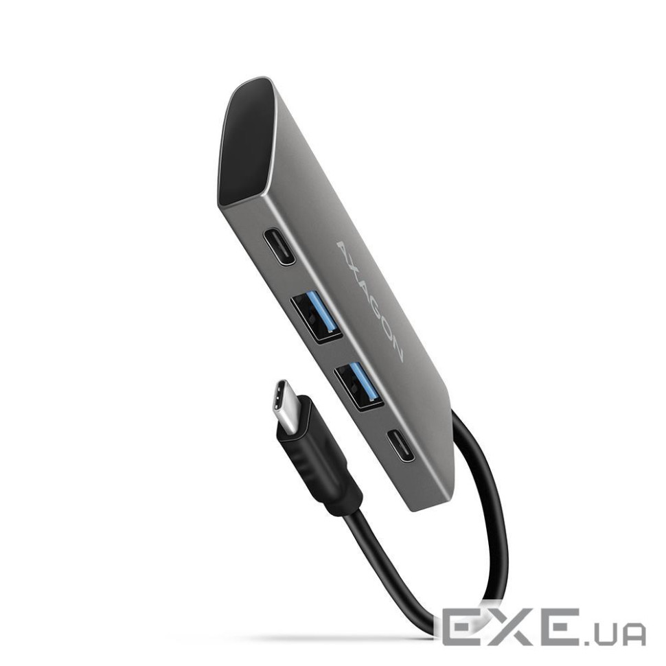 Хаб концентратор  AXAGON HMC-4G2 SuperSpeed ​​USB-C 10 Gbps SPEEDSTER 4, Grey