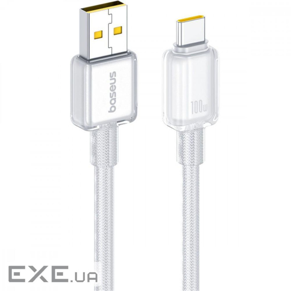 Кабель Baseus Crystal Fast Charging Data USB to Type-C (Car Charging Supported) 100W/7.5W (E0427900)