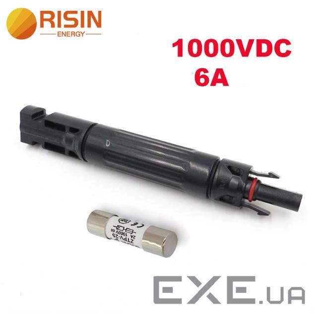 Роз&apos,єм RISIN MC4, під вбудований плавкий запобіжник, 6А,1000 В (MC4-bif / 1000 / 6) (MC4-bif / 1000 / 6)