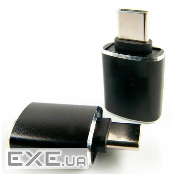 Перехідник OTG USB 2.0 AF to USB-C black Dengos (ADP-018)