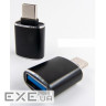 Перехідник OTG USB 2.0 AF to USB-C black Dengos (ADP-018)