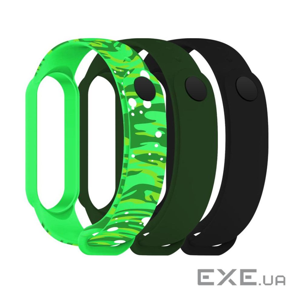 Ремінець до фітнес браслета Armorstandart комплект 3шт Xiaomi Mi Band 7/6/5 RM Portal (ARM77052)