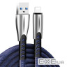 Дата кабель USB 2.0 AM to Lightning 1.0m zinc alloy blue ColorWay (CW-CBUL010-BL)