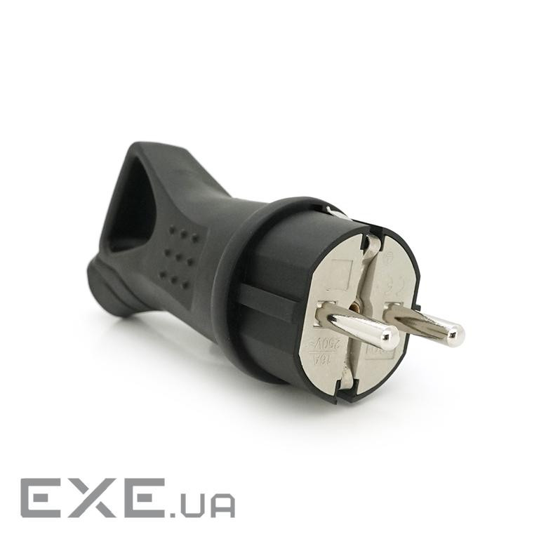 Вилка із заземленням , 16A 250V, IP44 0003, Black Q16