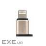 Адаптер Remax RA-USB2 Visual microUSB-Lightning Gold (6954851289814)