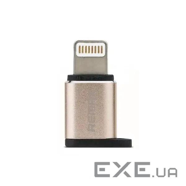 Адаптер Remax RA-USB2 Visual microUSB-Lightning Gold (6954851289814)