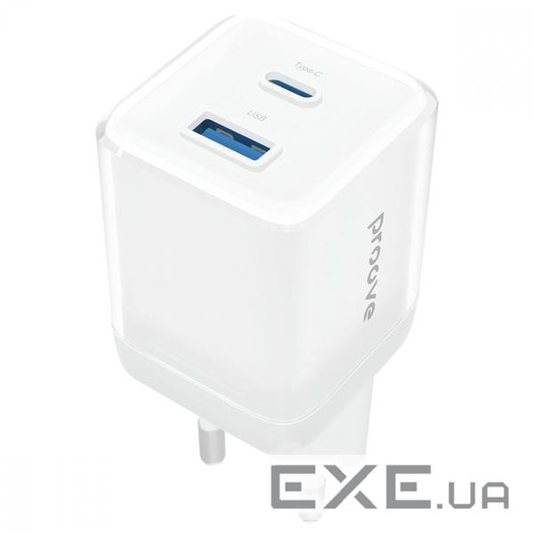 СЗУ Proove Pure GaN Plus 30W (Type-C + USB) white (WCPU30111202)