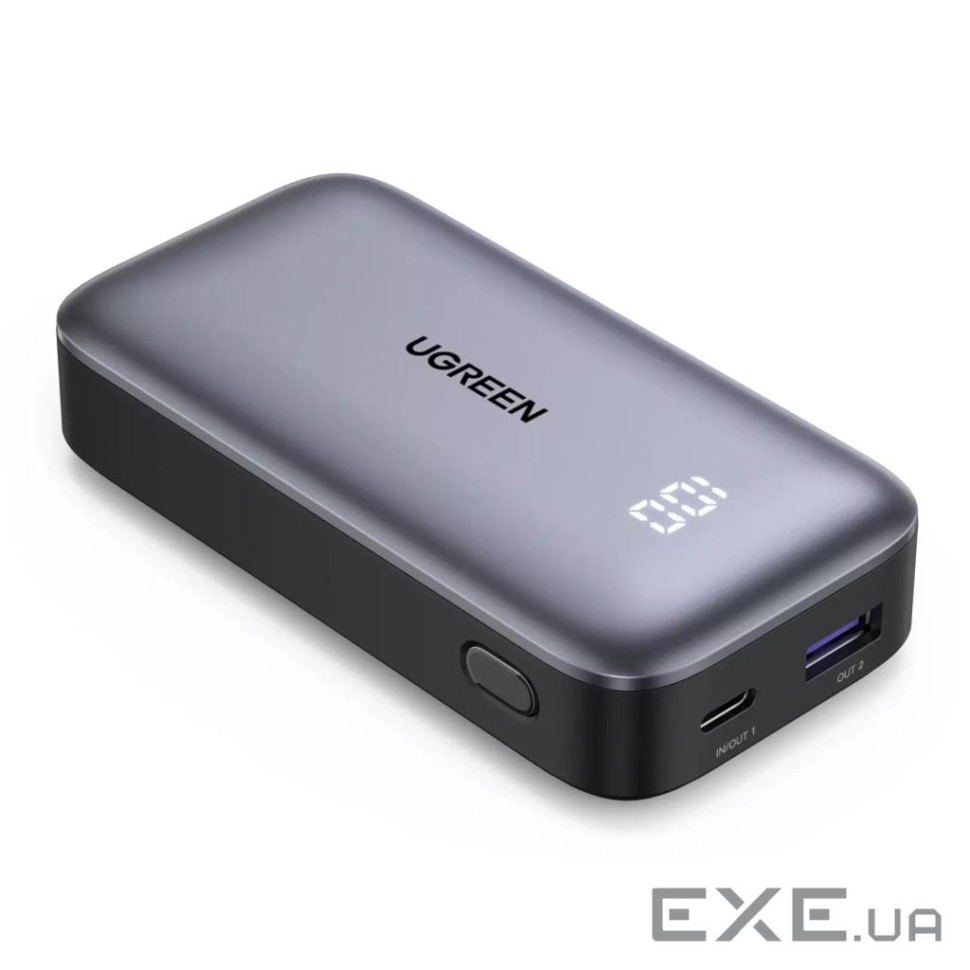 УМБ UGREEN PB502 10000mAh 30W USB-A+USB-C Gray (25185)