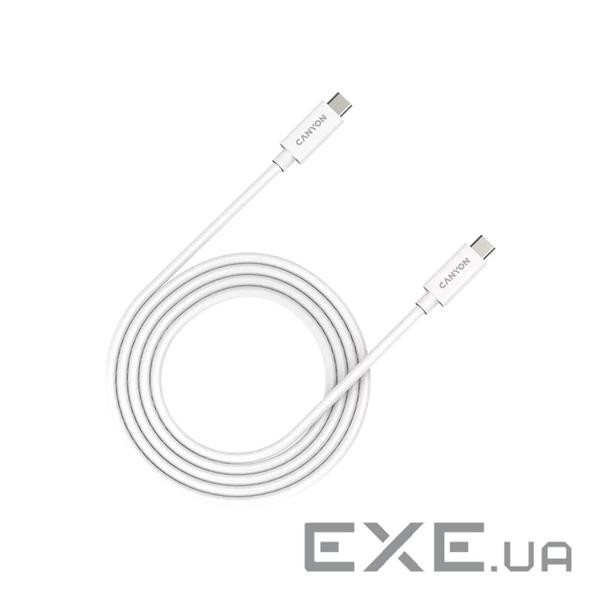 Дата кабель USB-C to USB-C 2.0m UC-42 5A 240W(ERP) E-MARK, white Canyon (CNS-USBC42W)