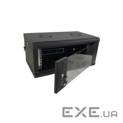 Шафа настінна Eserver 4U 19 600х350х284 (Ш * Г * В), скло, чорна (ES-Е 435B) (ES-Е435B)