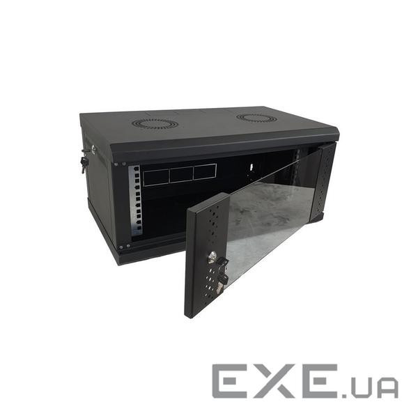 Шафа настінна Eserver 4U 19 600х350х284 (Ш * Г * В), скло, чорна (ES-Е 435B) (ES-Е435B)