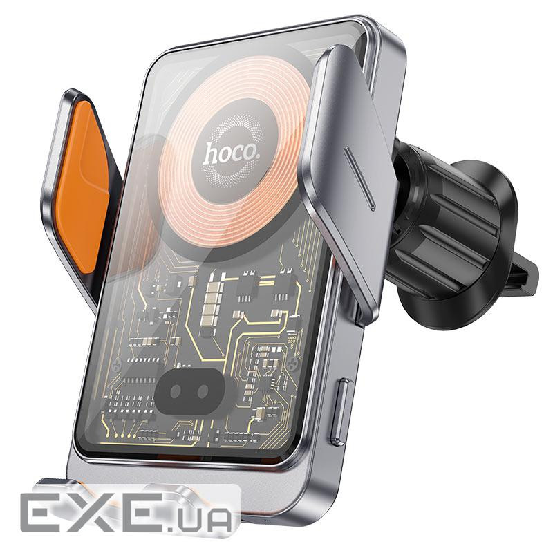 Автотримач для телефона з БЗП HOCO HW7 Transparent Discovery Edition wireless fast c (6942007608145)