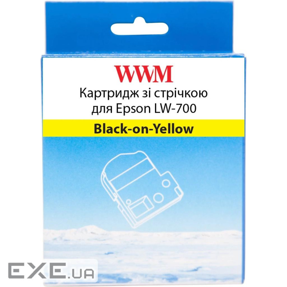 Картридж зі стрічкою WWM для Epson LW-700 24mm х 8m Black-on-Yellow (WWM-SC24Y) 8m Black-on-Yellow (WWM-SC24Y)