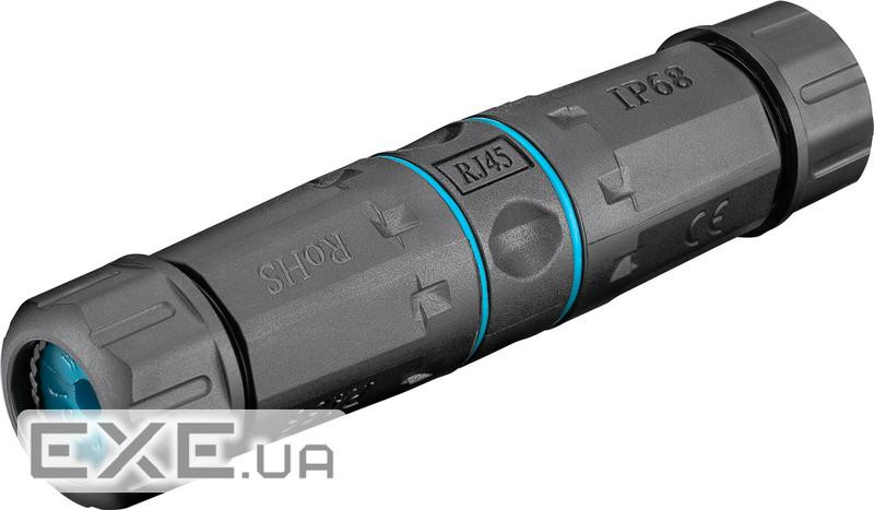 Перехідник мережевий RJ45 STP6a,1:1 Outdoor для D=5-8mm Toolfree,чорний (75.04.4414-1) (75.04.4414-1)