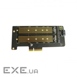 Контролер Dynamode 2х M.2 NVMe M-Key /SATA B-key SSD to PCI-E 3.0 x4/ x8/ (PCI-Ex4- 2xM.2 M&B-key)