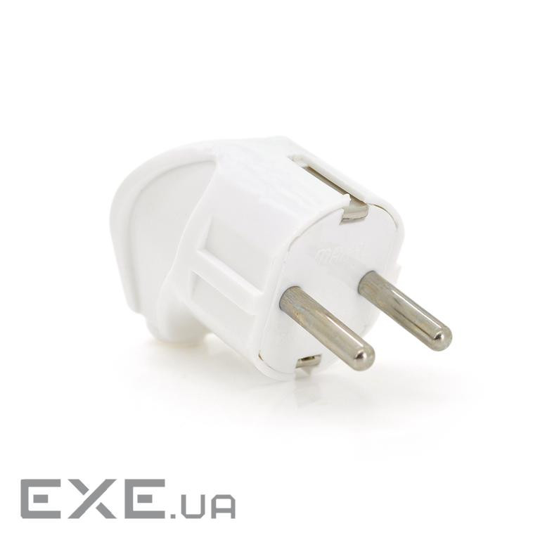 Вилка із заземленням кутова , 16A 250V, A713, White (FM-A713)