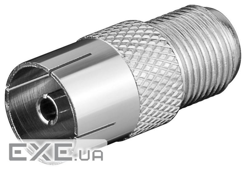 Перехідник Goobay антенний RF:F-Coaxial F/F, 75 Ohm адаптер прямий (75.01.1840-1)
