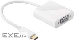 Перехідник моніторний USB Type-C-VGA HD15 M/F,(USB3.0) 0.20m 1920x1080@60Hz,білий (75.06.6260-1) (75.06.6260-1)