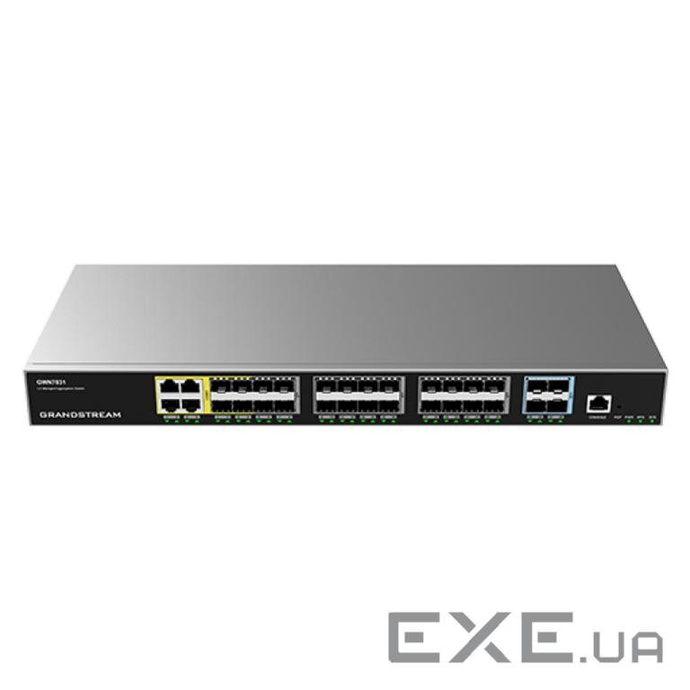 Grandstream GWN7831, Layer 3 Managed Network Switch, 24x SFP, 4x SFP+, 4x GbE combo, optional redund