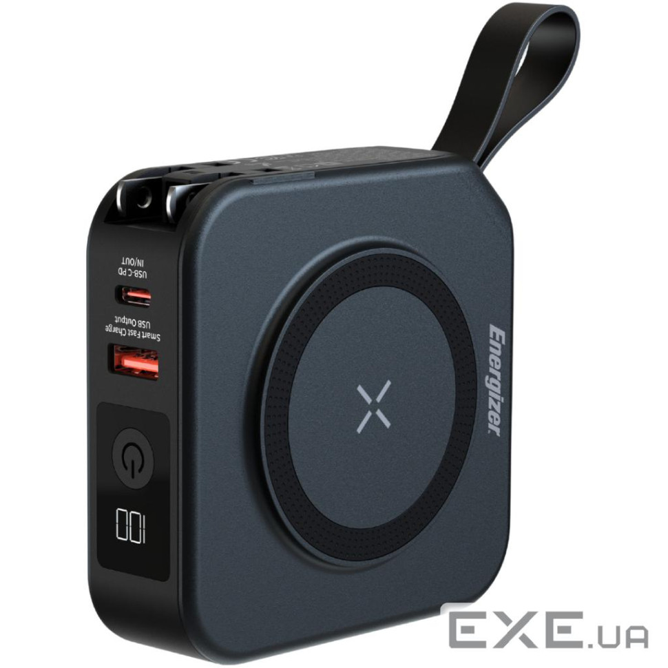УМБ Energizer Magnetic Wireless 10000mAh 20W PD,AC зарядка,QI-15W, built-in USB-C,USB-А, (QM10001AC)