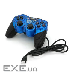 Геймпад провідний для ПК USB-908 USB 2.0 Double Shock (Blue)