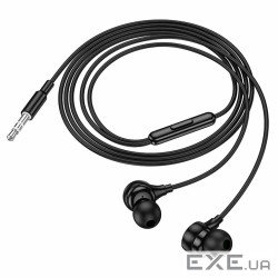 Навушники провідні HOCO M116, роз&apos,єм Jack3.5, 1.2m, Black, Box