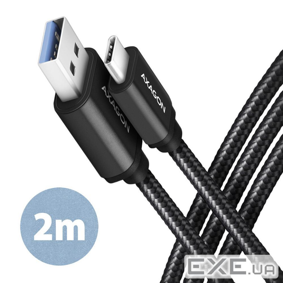 Кабель USB-C TO USB3.2 2M BLACK BUCM3-AM20AB AXAGON