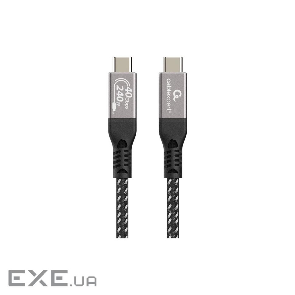 Кабель Cablexpert CCBP-USB4-CMCM240-0.5M, преміум якість, USB4, C-тато/C-тато, 0,5 м.