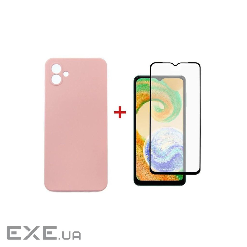 Чохол до мобільного телефона Dengos Samsung Galaxy A04 Case + Glass (Pink) (DG-KM-74)