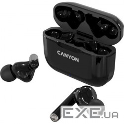Headphones Canyon TWS-3, Black, wireless (Bluetooth), microphone, charging box, stereo (CNE-CBTHS3B)
