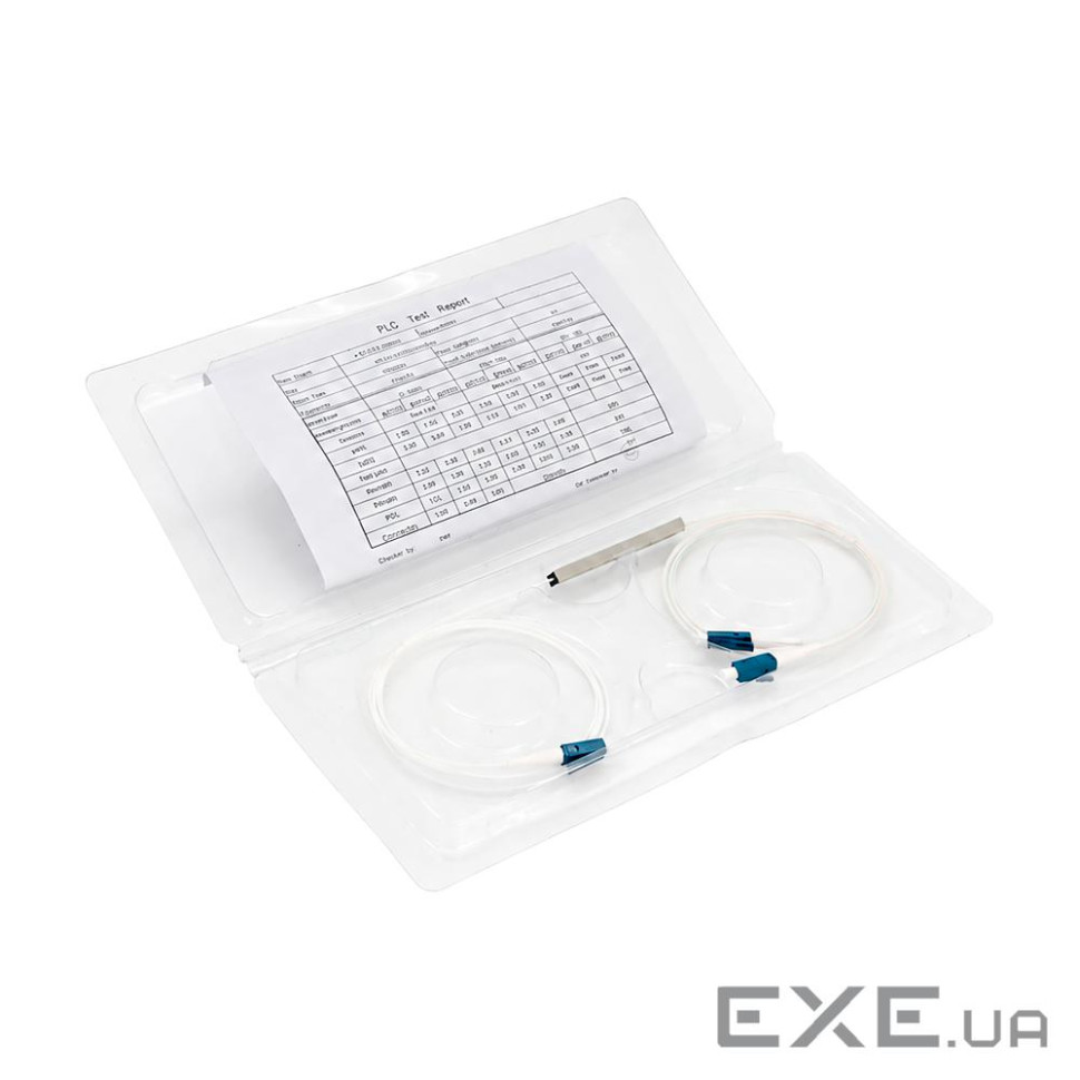 Дільник оптичний Coupler PLC-1x2-split-0-LC / UPC-0.9mm cord-1.0m