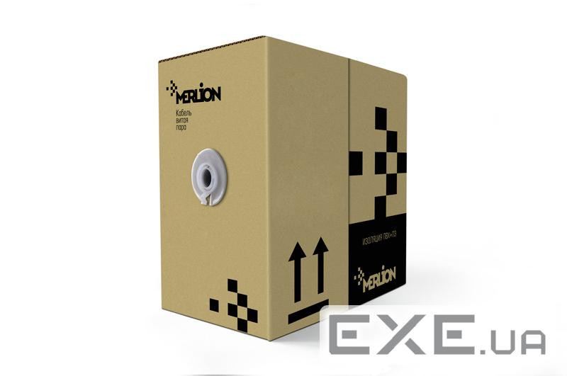 Кабель кручена пара Merlion (03504) КВПЕп FTP 24 AWG, CCA, 4х2х0.5 мм, 305м , Corton Box