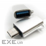Перехідник OTG USB 2.0 AF to USB-C grey Dengos (ADP-019)