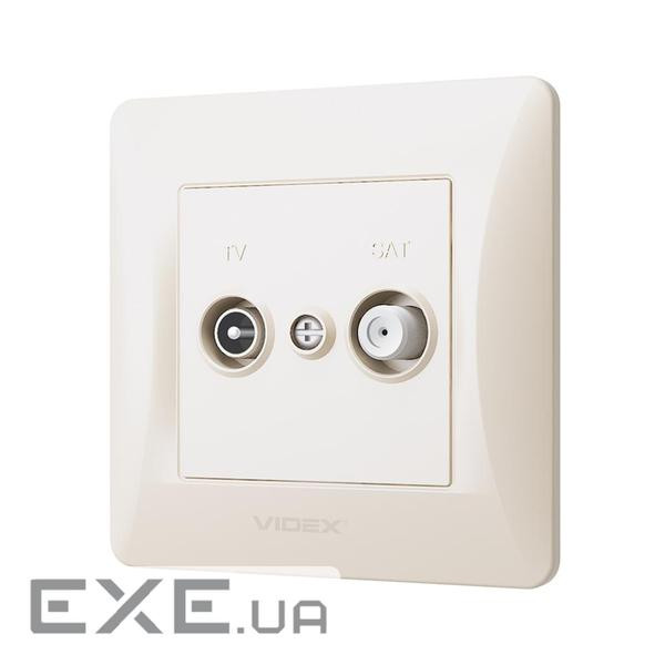 ТВ розетка Videx BINERA TV + SAT кінцева кремова (VF-BNSK2TVSATE-CR)