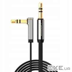 Кабель AUX звуковий, 3.5 мм (M) - 3.5 мм (M), 2 м, Black, Ugreen AV119, кутовий роз"єм (10599_AV119)