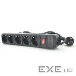 Мережевий фільтр живлення 3 м Merlion B530P, 5 розеток, сечение 3х0,75мм, черный, пакет
