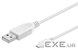 Кабель Goobay USB2.0 A-microB M/M 3.0m, AWG28 2xShielded Cu, білий (75.09.6194-1)