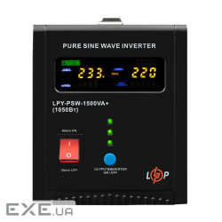 ДБЖ LogicPower LPY-PSW-1500VA+ (1050Вт) 10A/20A з правильною синусоїдою 24V (22872)