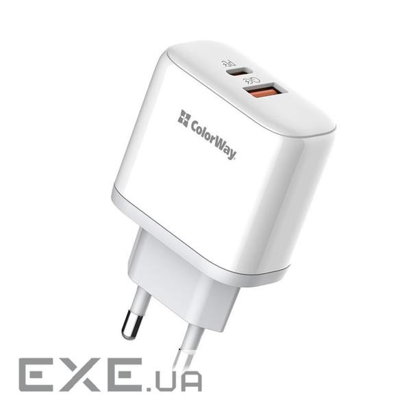 Мережевий зарядний пристрій ColorWay Power Delivery Port PPS USB (Type-C PD + USB Q (CW-CHS042PD-WT)