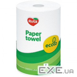 Паперові рушники Ruta Ecolo Білі 2 шари 1 рулон (4820202890195)