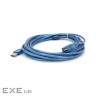 Дата кабель USB 2.0 AM/AF 5.0m ferrite transparent blue Voltronic (YT-AM/AF-5.0TBL)