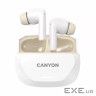 Навушники Canyon Hexagon 7 TWS ANC+ENC Wireless Charge White/Beige (CNS-TWS7WB)