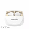 Навушники Canyon Hexagon 7 TWS ANC+ENC Wireless Charge White/Beige (CNS-TWS7WB)