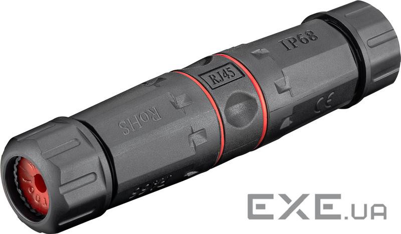 Перехідник мережевий RJ45 UTP6,1:1 Outdoor для D=5-8mm Toolfree,чорний (75.04.4415-1) (75.04.4415-1)