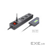 Мережевий подовжувач REAL-EL RS-3 USB CHARGE 1.8m, black (EL122500001)