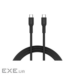 Дата кабель USB-C to USB-C 1.0m OnWire 60CL C-C 60W COLOR Braided 1m Black Canyon (CND-CCAP60AB10B)