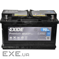 Акумулятор автомобільний EXIDE PREMIUM 90Ah Ев (-/+) 720EN (EA900) (EA9008)